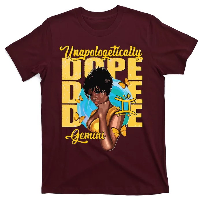 Juneteenth Unapologetically Dope Gemini Melanin Horoscope T-Shirt