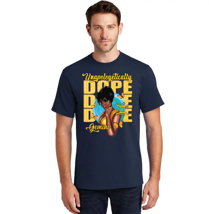 Juneteenth Unapologetically Dope Gemini Melanin Horoscope Tall T-Shirt