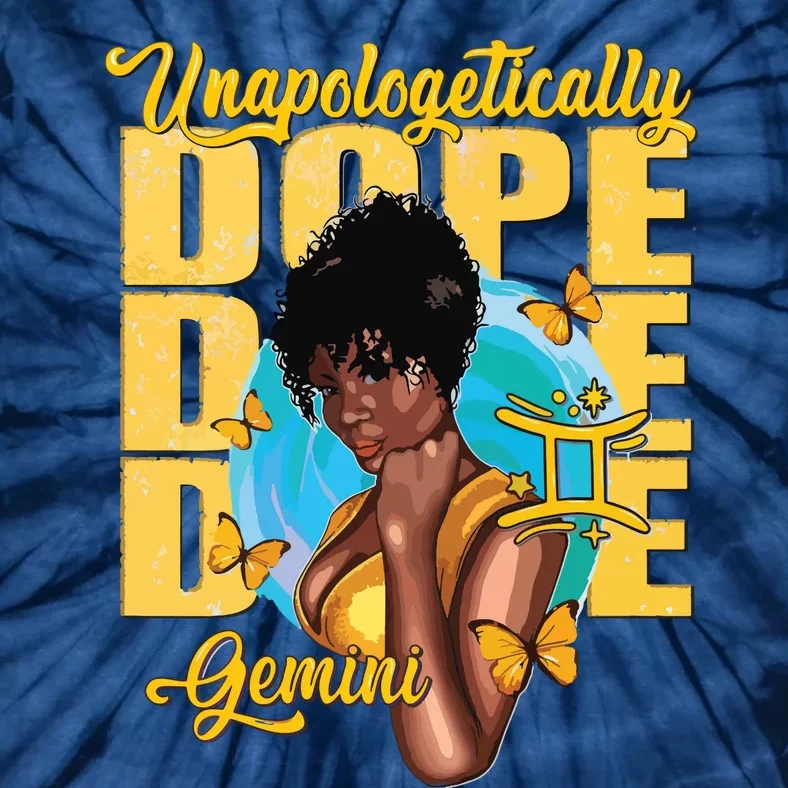 Juneteenth Unapologetically Dope Gemini Melanin Horoscope Tie-Dye T-Shirt