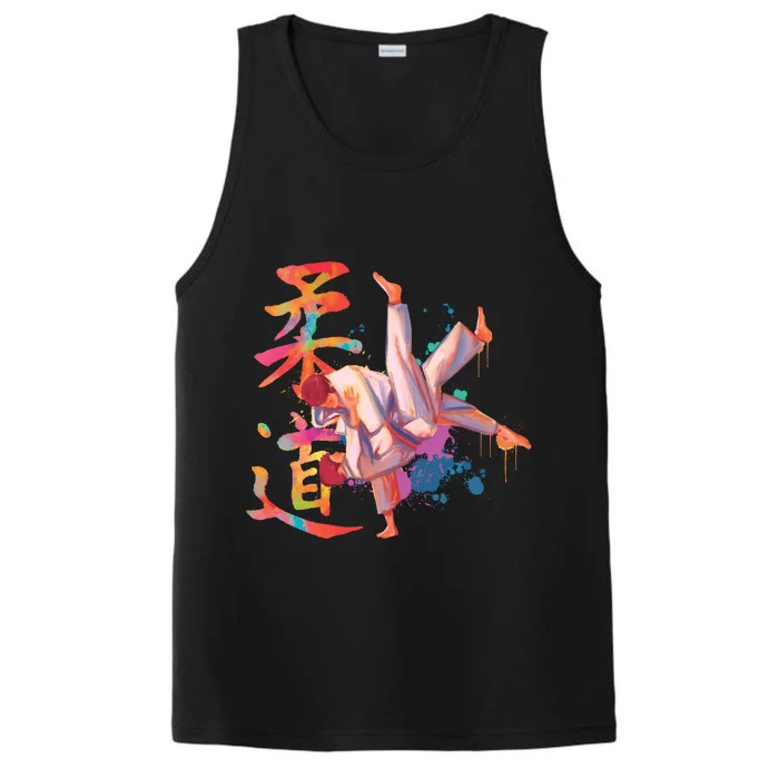 Judo Martial Arts Watercolor Performance Tank