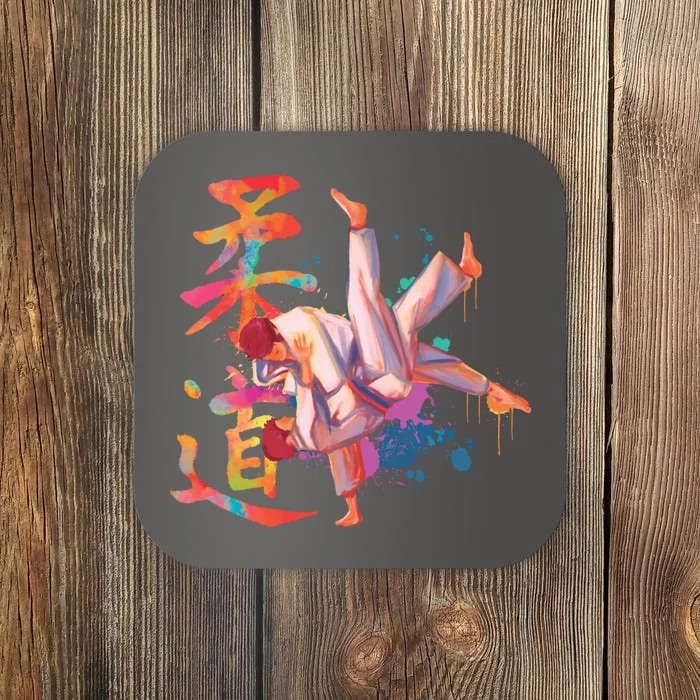 Judo Martial Arts Watercolor Coaster