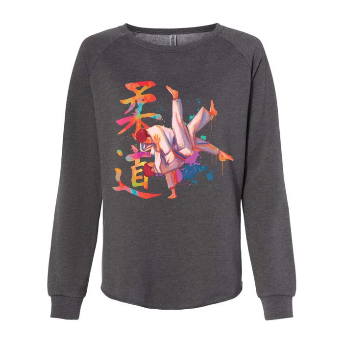 Judo Martial Arts Watercolor Womens California Wash Sweatshirt