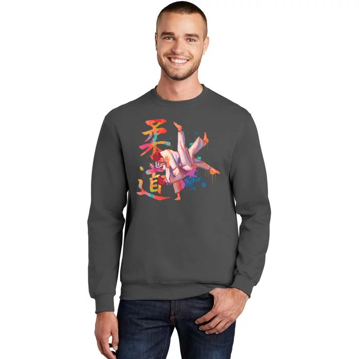 Judo Martial Arts Watercolor Tall Sweatshirt