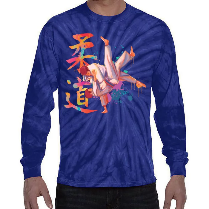 Judo Martial Arts Watercolor Tie-Dye Long Sleeve Shirt