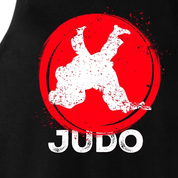 JUDO Olympic Sports Stylized Distressed Ladies Tri-Blend Wicking Tank