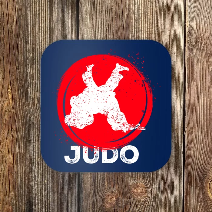 JUDO Olympic Sports Stylized Distressed Coaster