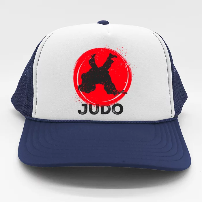 JUDO Olympic Sports Stylized Distressed Trucker Hat