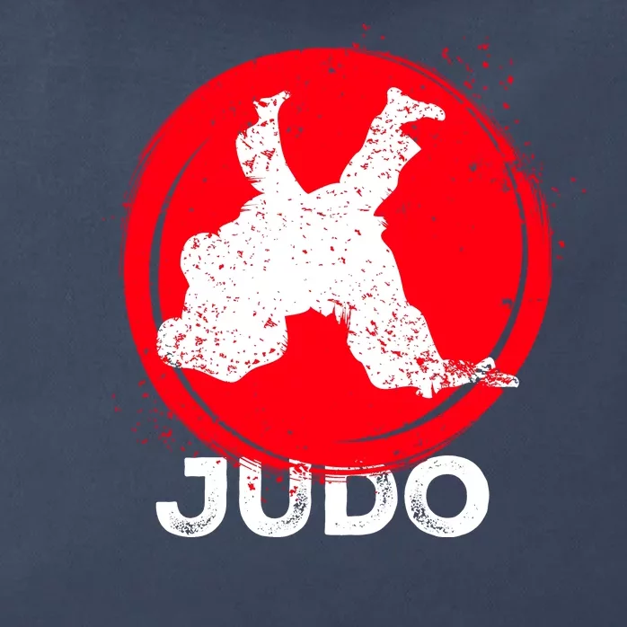 JUDO Olympic Sports Stylized Distressed Zip Tote Bag