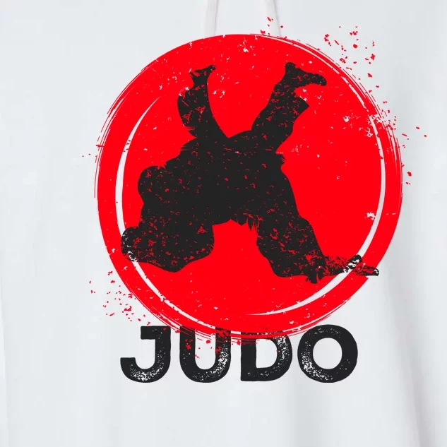 JUDO Olympic Sports Stylized Distressed Garment-Dyed Fleece Hoodie