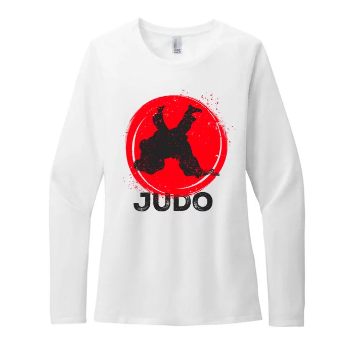 JUDO Olympic Sports Stylized Distressed Womens CVC Long Sleeve Shirt