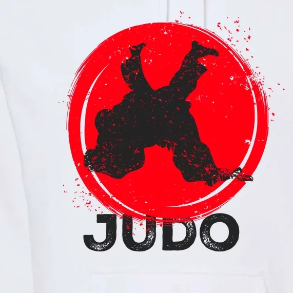 JUDO Olympic Sports Stylized Distressed Premium Hoodie