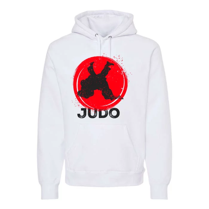 JUDO Olympic Sports Stylized Distressed Premium Hoodie