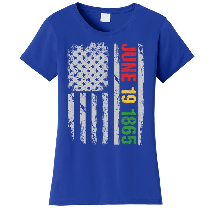 Juneteenth Usa Flag June 19 1865 Black History Month Freedom Gift Women's T-Shirt