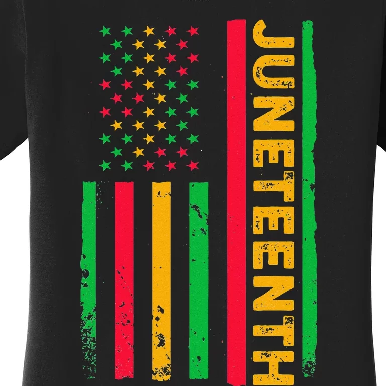 Juneteenth USA Flag Black History Day Afro American Women's T-Shirt