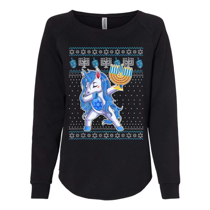 Jewnicorn Unicorn Hanukkah Pajamas Jewish Chanukah Womens California Wash Sweatshirt