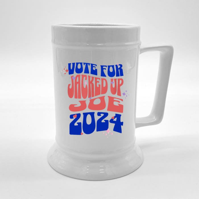 Jacked Up Joe 2024 Vote Biden President Political Front & Back Beer Stein