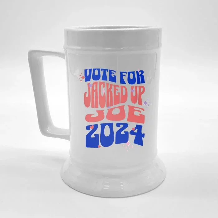 Jacked Up Joe 2024 Vote Biden President Political Front & Back Beer Stein