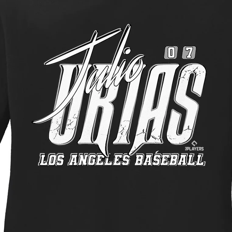 Julio Urias Los Angeles Baseball Rock Ladies Long Sleeve Shirt