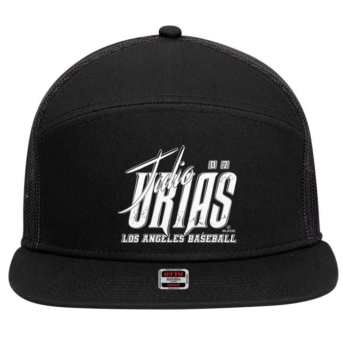 Julio Urias Los Angeles Baseball Rock 7 Panel Mesh Trucker Snapback Hat