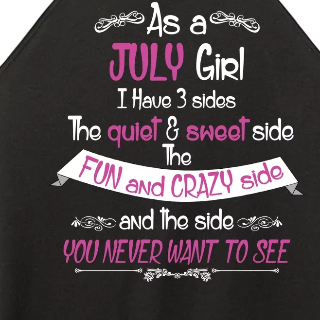 July Girl Sweet But Crazy Funny Birthday Women’s Perfect Tri Rocker Tank