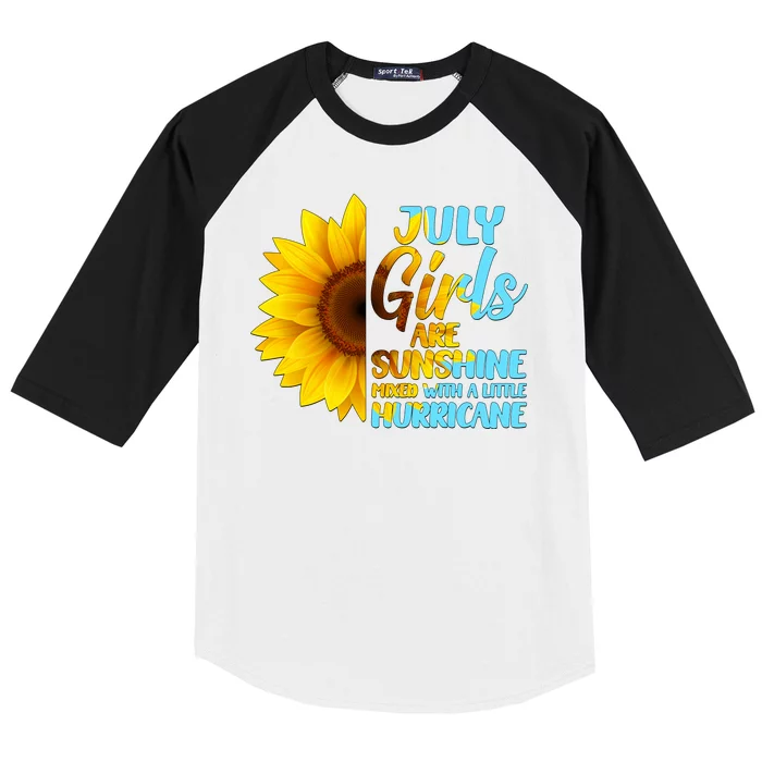 July Girls Are Sunshine Mixed With A Little Hurricane Baseball Sleeve Shirt