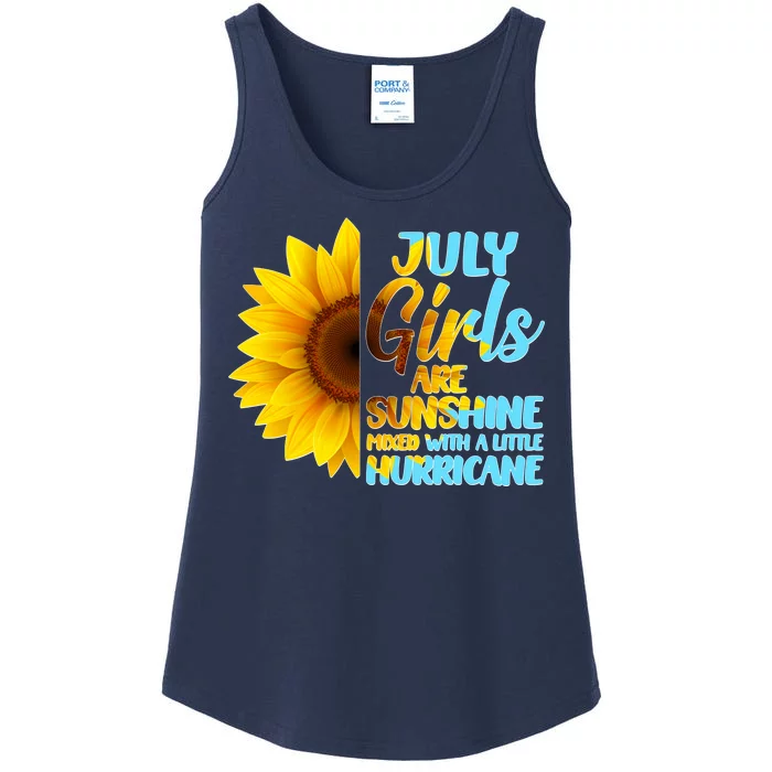 July Girls Are Sunshine Mixed With A Little Hurricane Ladies Essential Tank