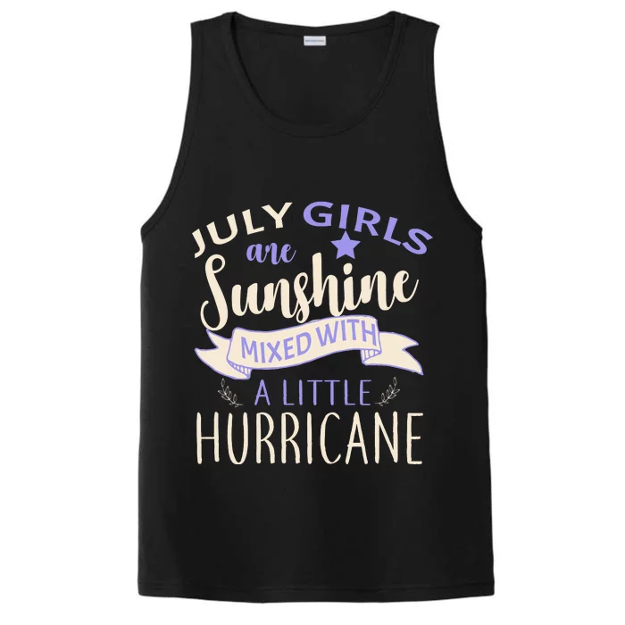 July Girls Are Sunshine Mixed With Hurricane Performance Tank