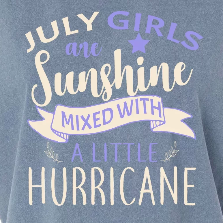 July Girls Are Sunshine Mixed With Hurricane Garment-Dyed Women's Muscle Tee