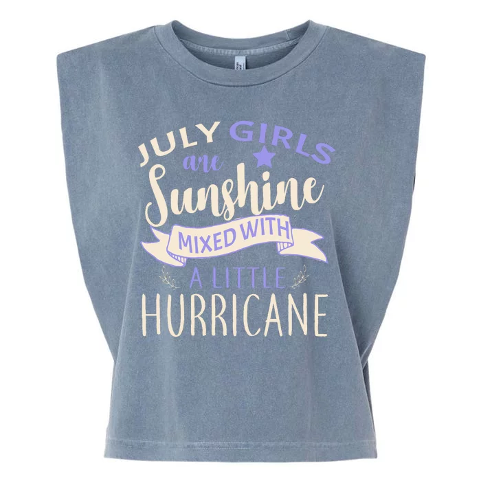 July Girls Are Sunshine Mixed With Hurricane Garment-Dyed Women's Muscle Tee