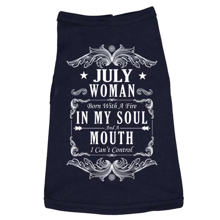 July Woman Funny Birthday Doggie Tank