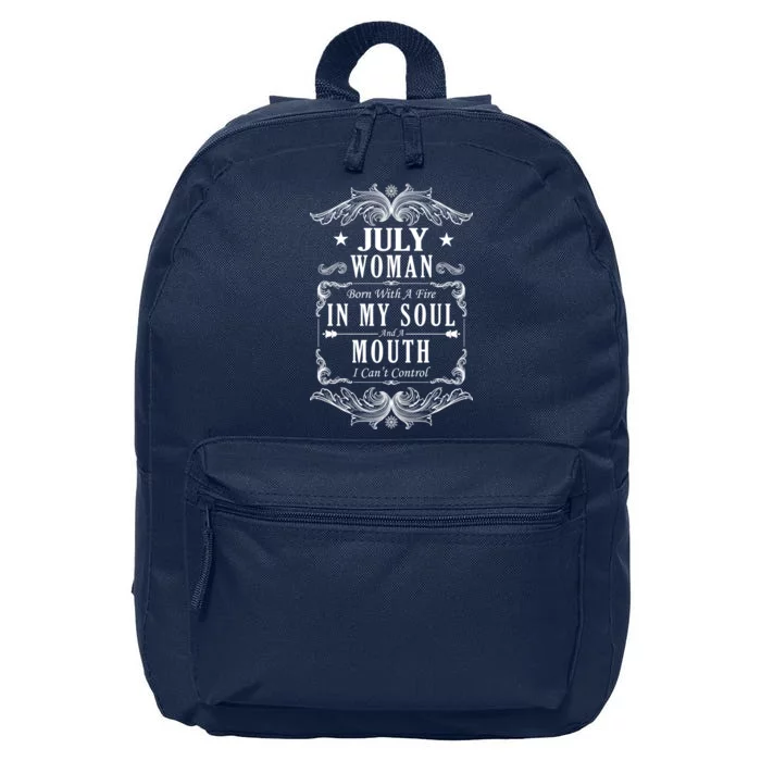 July Woman Funny Birthday 16 in Basic Backpack