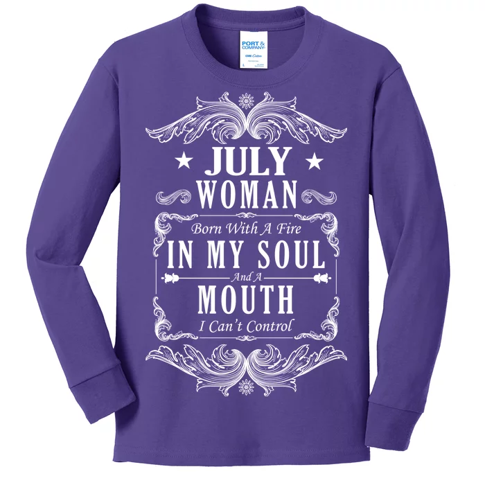 July Woman Funny Birthday Kids Long Sleeve Shirt