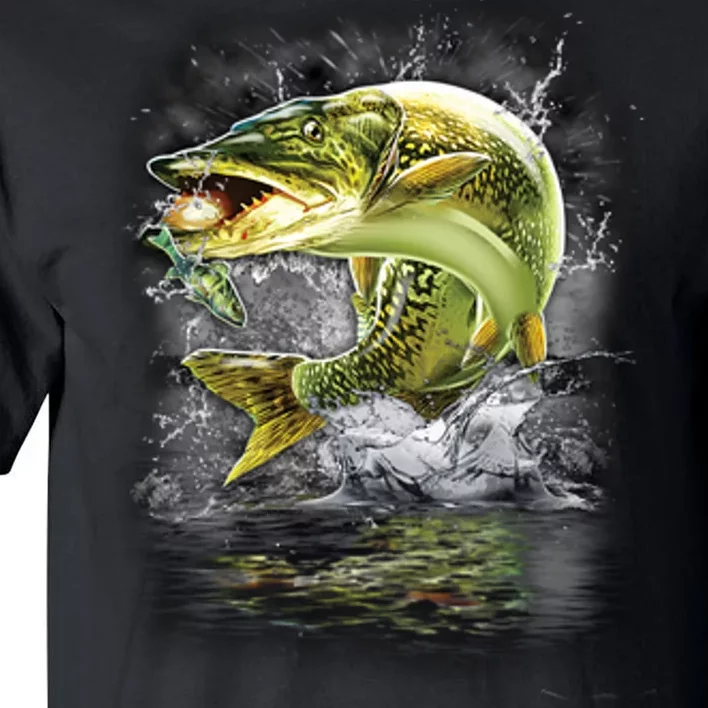 Jumping Muskie - Fishing Tall T-Shirt