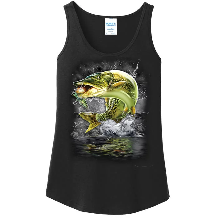 Jumping Muskie - Fishing Ladies Essential Tank