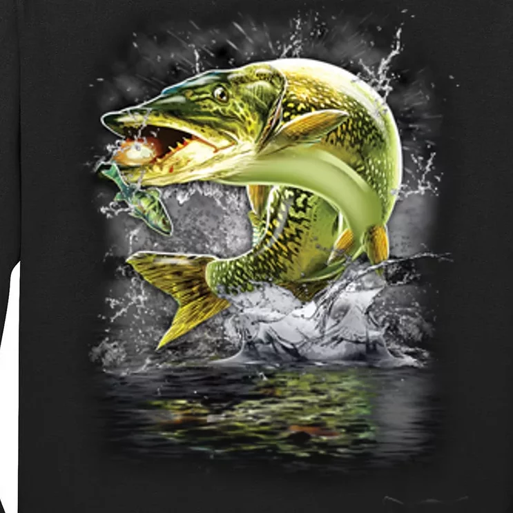 Jumping Muskie - Fishing Tall Long Sleeve T-Shirt