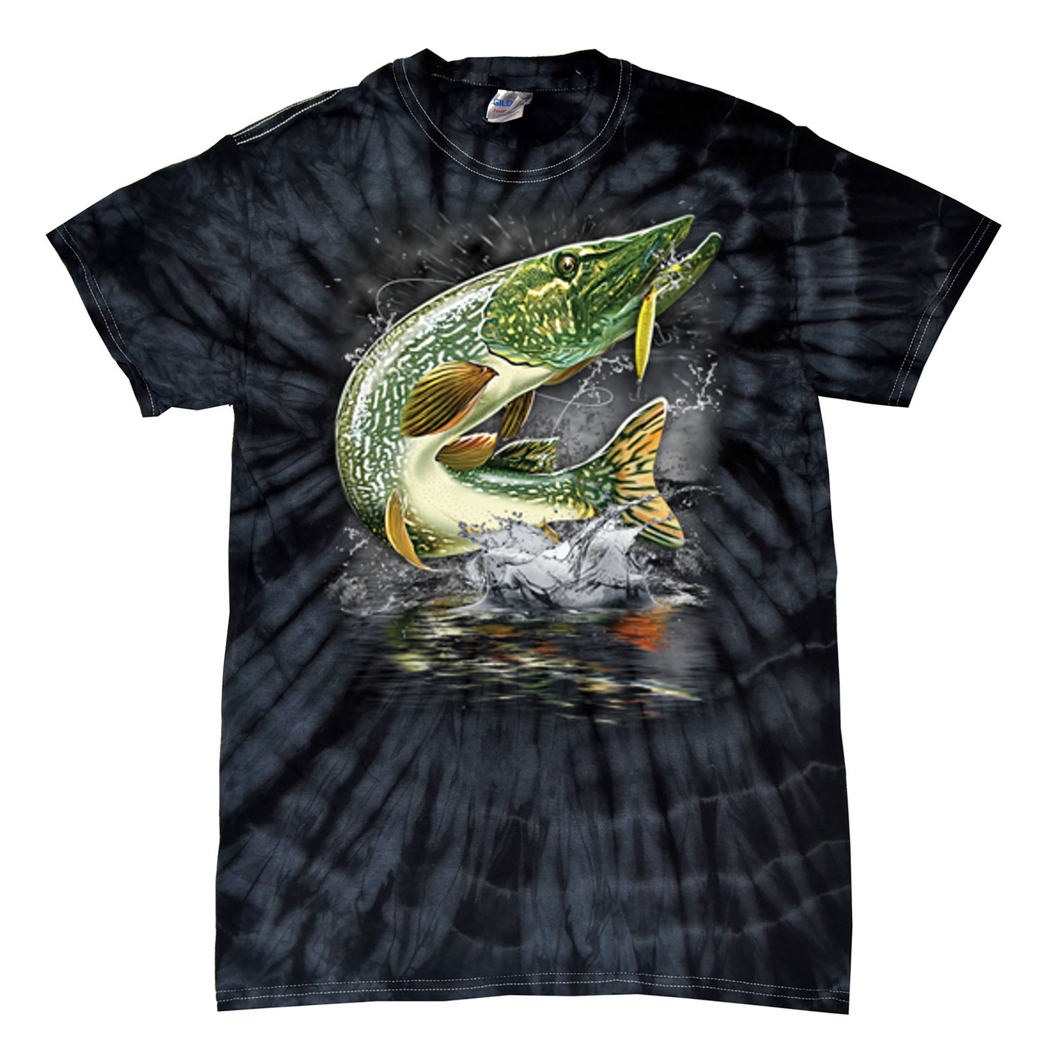 Jumping Pike - Fishing Tie-Dye T-Shirt