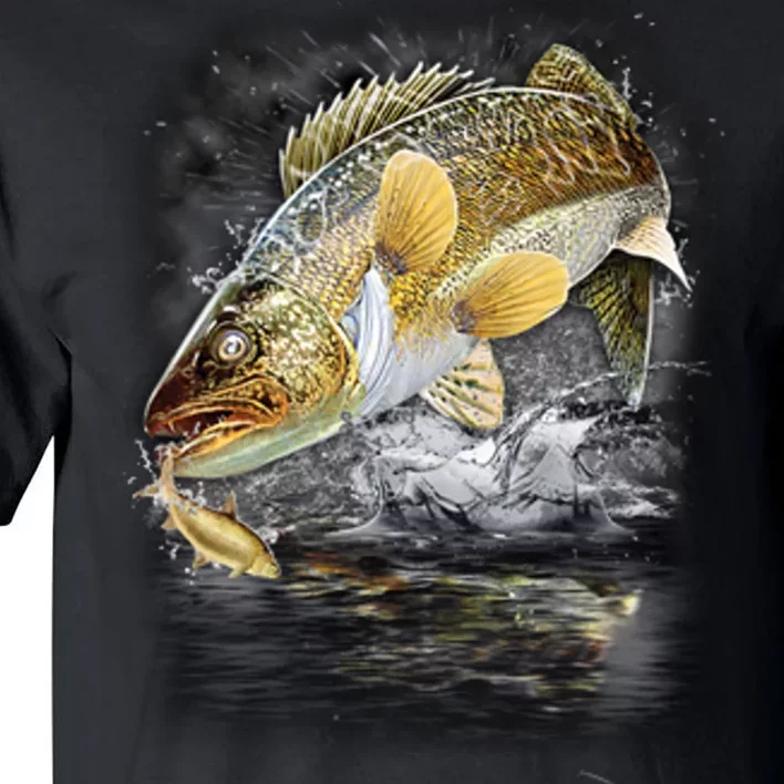 Jumping Walleye - Fishing Tall T-Shirt