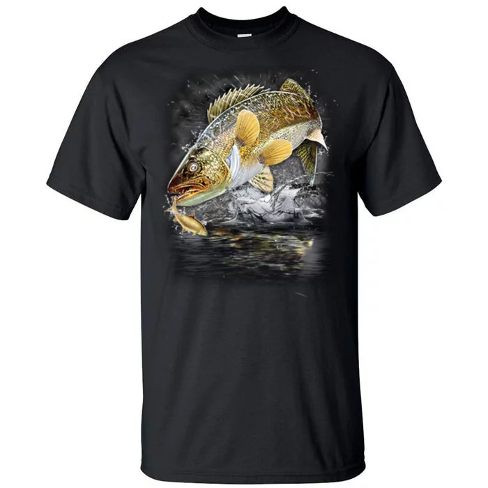 Jumping Walleye - Fishing Tall T-Shirt