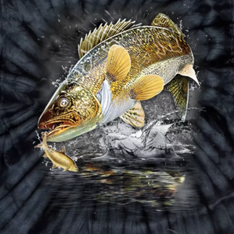 Jumping Walleye - Fishing Tie-Dye T-Shirt