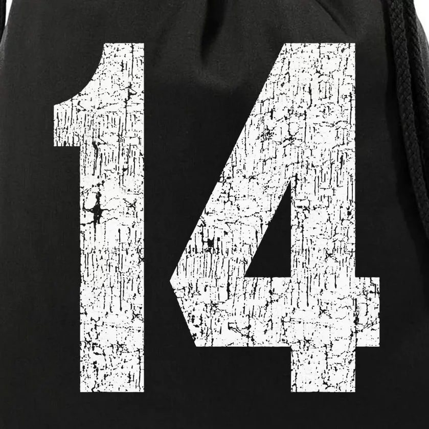 Jersey Uniform Number 14 Athletic Birthday Sports Drawstring Bag