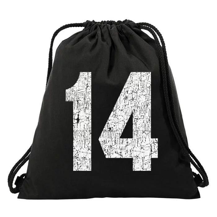 Jersey Uniform Number 14 Athletic Birthday Sports Drawstring Bag