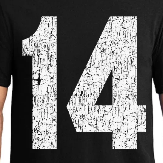 Jersey Uniform Number 14 Athletic Birthday Sports Pajama Set