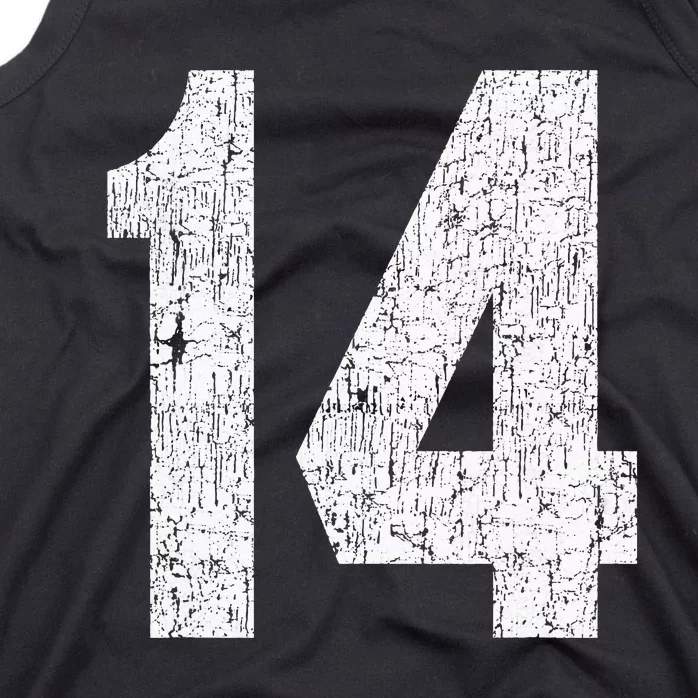 Jersey Uniform Number 14 Athletic Birthday Sports Tank Top