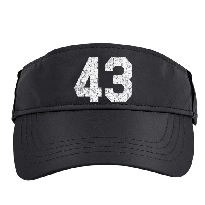 Jersey Uniform Number 43 Athletic Style Sports Adult Drive Performance Visor