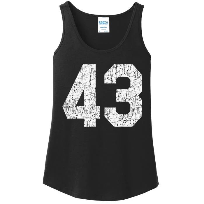 Jersey Uniform Number 43 Athletic Style Sports Ladies Essential Tank