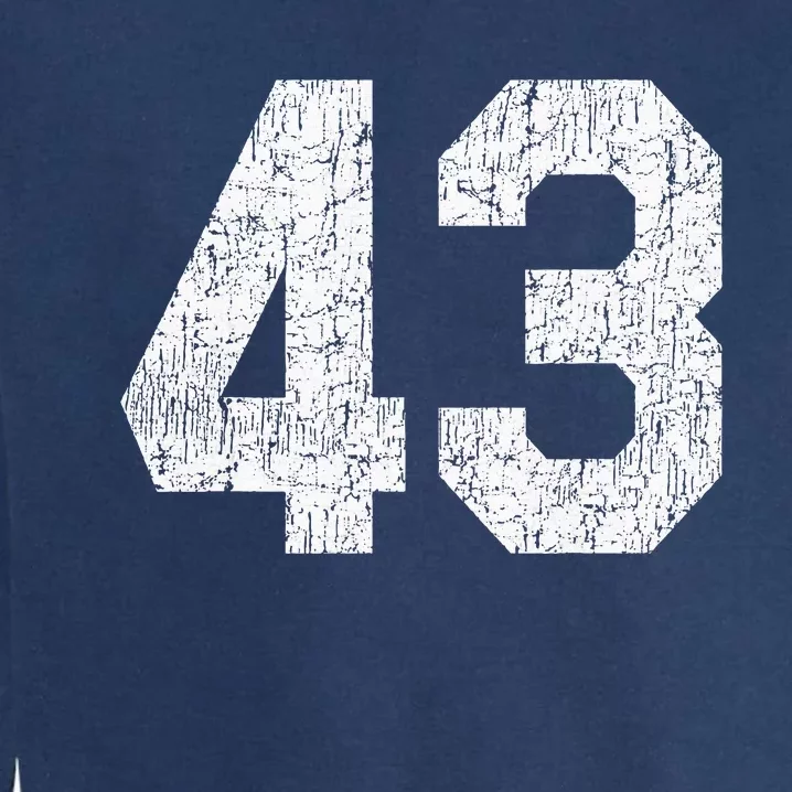 Jersey Uniform Number 43 Athletic Style Sports Garment-Dyed Sweatshirt