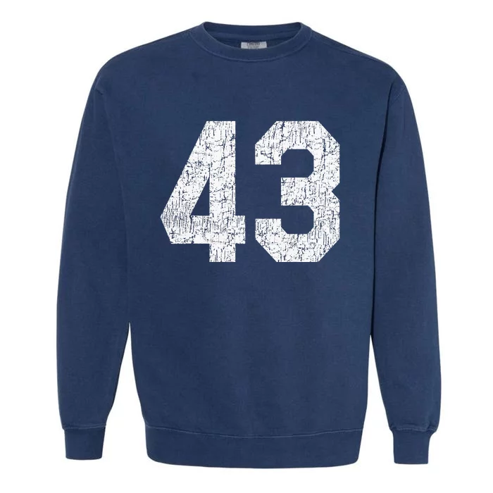 Jersey Uniform Number 43 Athletic Style Sports Garment-Dyed Sweatshirt