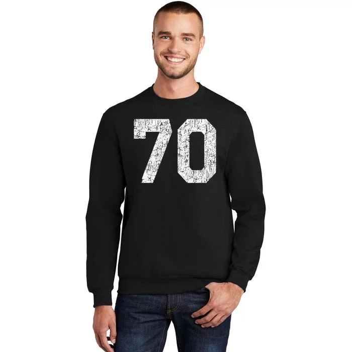 Jersey Uniform Number 70 Athletic Style Sports Graphic Tall Sweatshirt