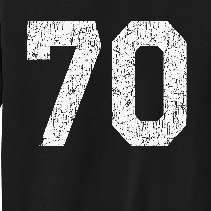 Jersey Uniform Number 70 Athletic Style Sports Graphic Tall Sweatshirt