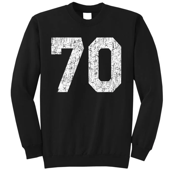 Jersey Uniform Number 70 Athletic Style Sports Graphic Tall Sweatshirt